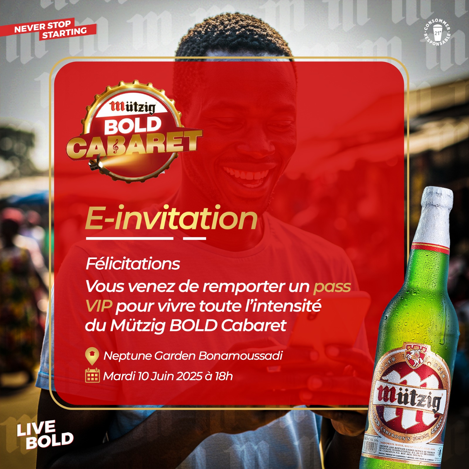 Image d'invitation Mützig Bold Cabaret